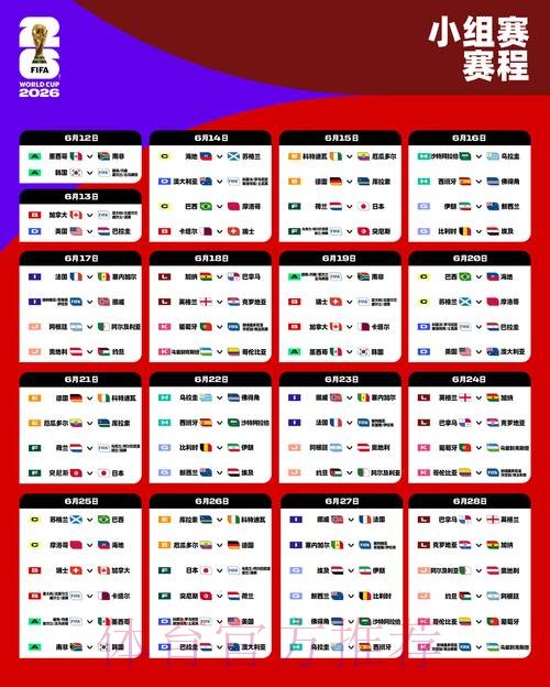 2026世界杯完整赛程高清版最新时间表免费观看